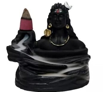 10012 Lord Shiva Adiyogi Shiva Backflow Smoke Fountain Incense Holder Burner with 8