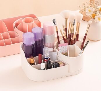 10368  360° Rotating Makeup Brushes Organizer, Cosmetics Organizer, Durable Makeup Box