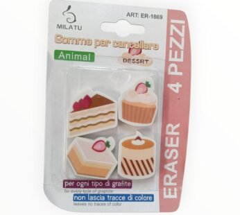 ER-1869 {1 Pack 4 pcs} Random Shapes Eraser