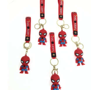 11167   3D Spiderman Keychain Silicone with Band Metal Hook Thor Keychain  Avengers Keychains Spiderman Keychain for Boys, Bike, Car, Men