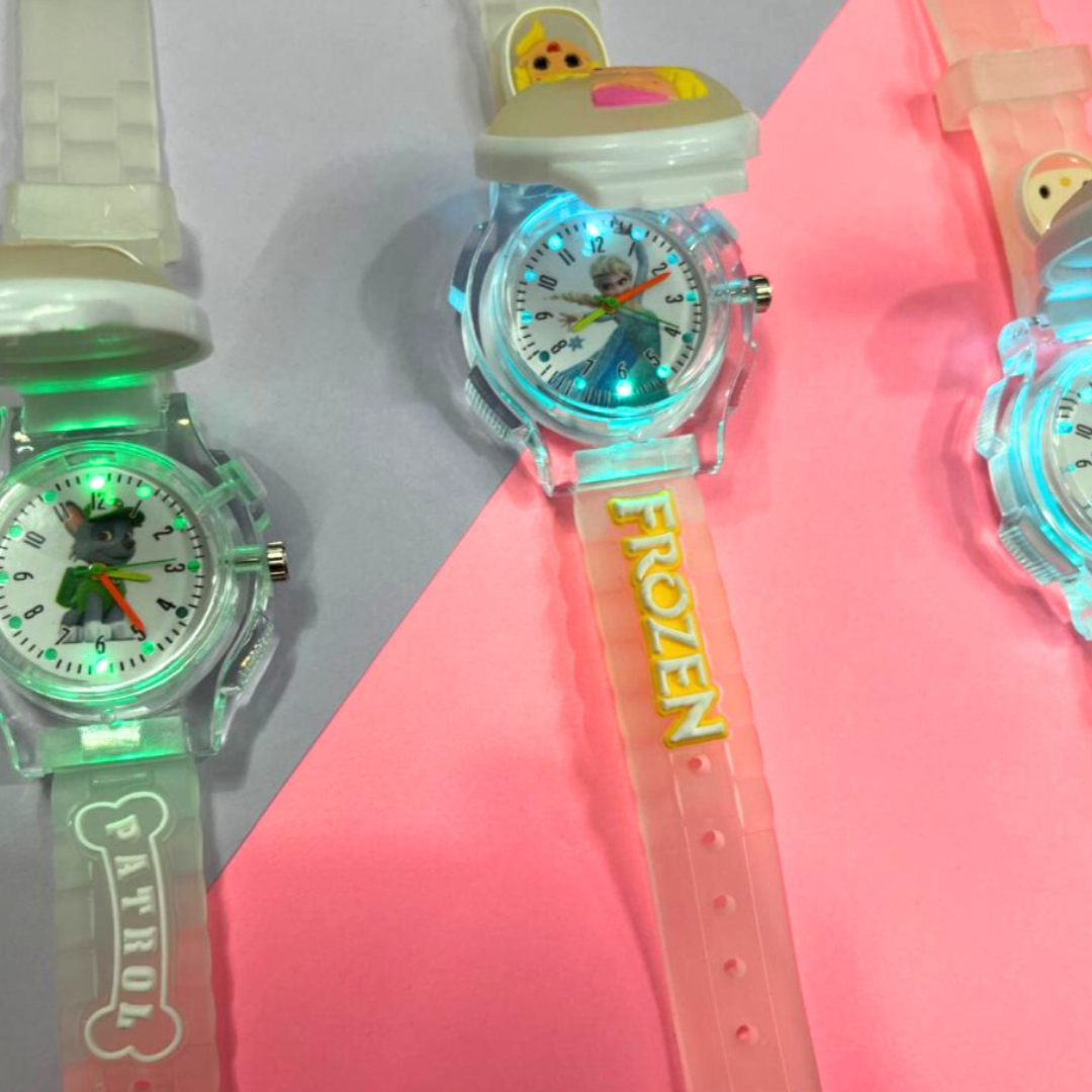 9087 Cute Cartoon Character With Radium Strap Watch - Image 3
