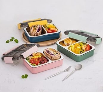 10652  2 Compartment Leak Proof Insulated Stainless Steel Bpa Free Insulated Lunch/Tiffin Box With Removable Inner Plate For Women&Men Office