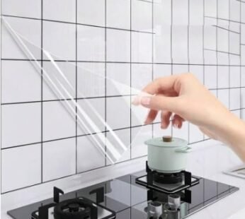 10327 Kitchen Anti-Oil & High-Temperature Resistance Transparent Tile Sticker, Kitchen Backsplash Clear Wall Protector, Splash Protection Moisture Proof Self Adhesive (60 x 200 cm)