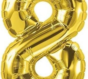 9047 (10pcs)  Number 8 Foil Golden Balloon
