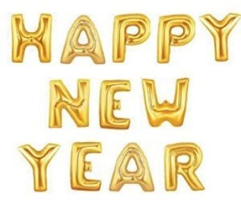 10023 Happy New Year Gold Letter Balloon Alphabet Foil Balloons