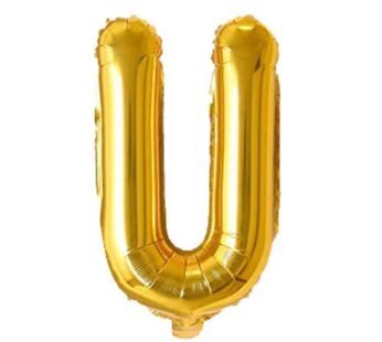 90330 (10 pcs) U Gold Letter Foil Balloon