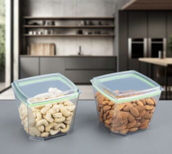 10338 Air Tight Unbreakable Multipurpose Transparent Jars and Storage Container 500ml Set Of 2 Pcs