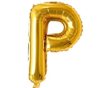 9024 (10 pcs) P Gold Letter Foil Balloon