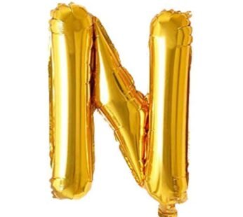 9022 (10 pcs) N Gold Letter Foil Balloon