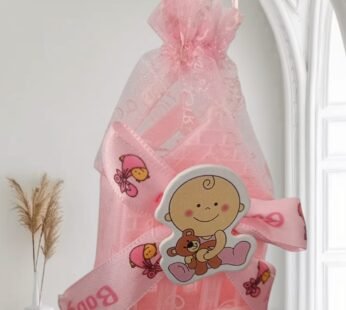 11089 {12 Pcs} Home Shapes Baby Shower Candy Bags Candy  Wedding Favors Bags Pink Colour