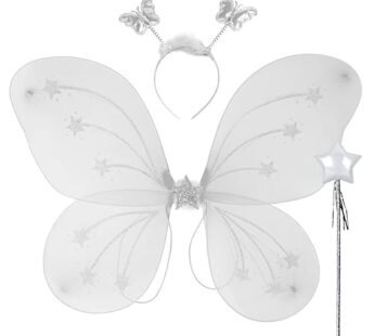 4065 Set of 3 Butterfly Wing, Butterfly Wand & Hair Band