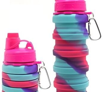 20051 Water Bottle, Solid Color Silicone Foldable Water Bottle For Sports, Trekking, Cycling, Outdoor