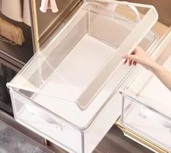 10884 Transparent Folding Cover Storage Bins – Waterproof, Multi-Purpose Clothes Organizer For Wardrobe & Home, Transparent and Durable Clothes Organizer