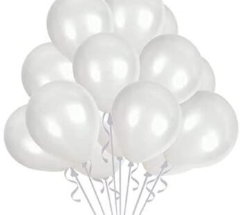 2035 (50 Pcs) White Metallic Balloons