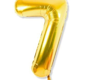 9046 ( 10 pcs)  Number 7 Foil Gold Foil Balloon