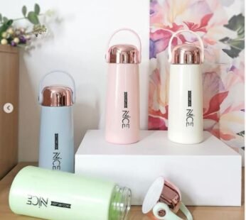 11178 Water Bottles 350Ml With Inner Glass And Outer Plastic Layer Leak Proof, Air Tight Water Bottle For School, Office  Random Color