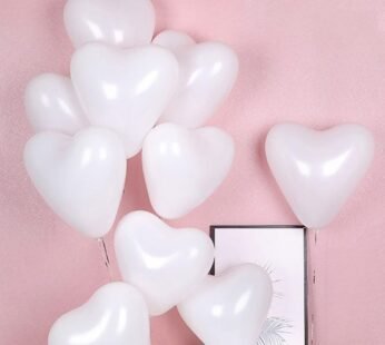 10278 – (50 pcs) White Heart Shape Balloons