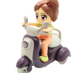 11176 Scooter Toy for Kids – Cute Girl Rider Figure with Swing & Inertia Functions – Durable Friction-Powered Vehicle for Toddlers – Fun Pretend Play