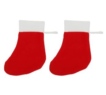 8073  (2 Pcs) Christmas Santa Socks Candy Gift Bag 13 cm.