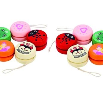 8049 Wooden Yoyo Spinner Toys for Kids (Multicolour) Pack of 12