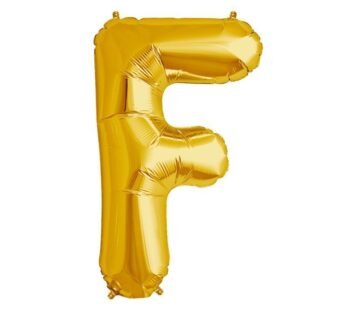 9012 – (10 pcs) F Gold Letter Foil Balloon