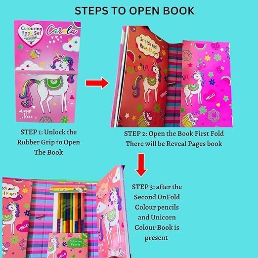 JC-C27003 ( 2 in 1 )Coloring Book Set & Scratch Pad with 8 Dual Color - Image 6