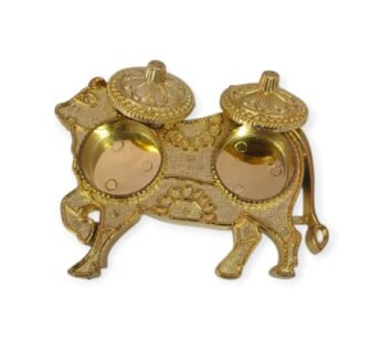 11359 Haldi Kumkum Golden Cow Holder for Festival items