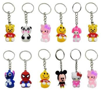 6962 (12 pcs) Cute Character Keyrings Keychains for Boys