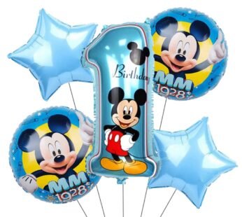 10161- 5pcs Mikki Mouse Foil Balloon First Birthday Party Foil Balloons
