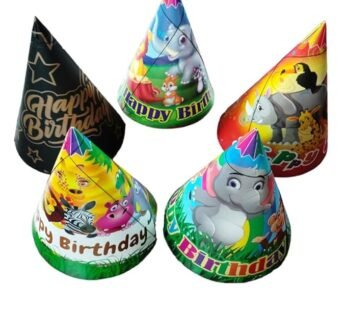 9052 (10 pcs) Happy Birthday Cap Random Design 15 X20 cm inch