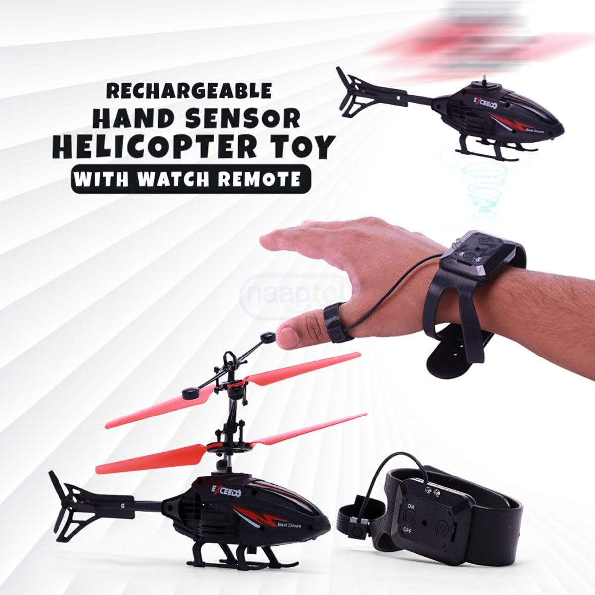 11307 R/C FLYING SENSOR HALICOPTER WITH WATCH {MULTICOLOR} - Image 2