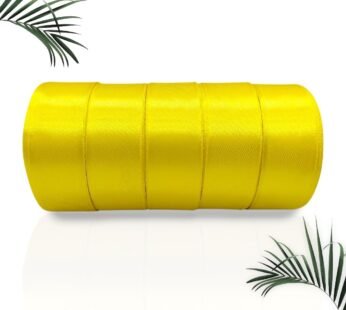 20036 Satin Dark Yellow Ribbon 1 Inch 10mtr Each Dark Yellow Satin Ribbon (Pack of 5)