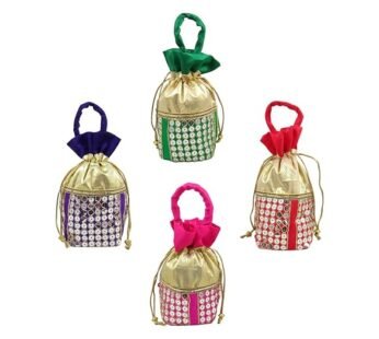 11320 Gold Gift Ideas Traditional Tildi Potli Bags for Ladies Return Gifts {Multicolor}