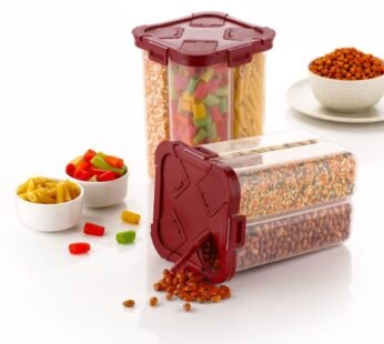 10448  2000ml Airtight 4 Compartment Food Storage Box – BPA-Free Plastic Container for Kitchen, Pantry & Fridge