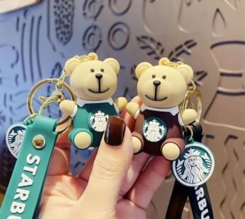 20018 Starbucks teddy bear 3d keychain for men girls boys bike bag