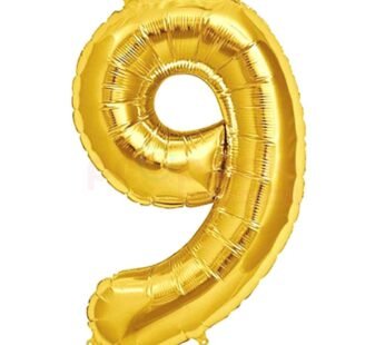 9048 ( 10 pcs) Number 9 Foil Golden Balloon