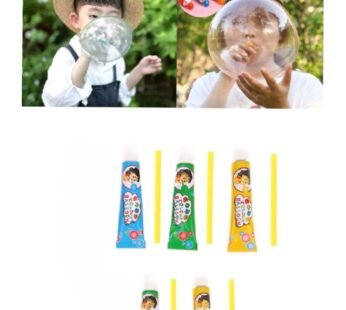0720-E Blow Bubble Balloon with Straw , Party Birthday Gift, Great Original Bloonies Bubble Making Tubes, Bubbles DIY Crafting Childhood Nostalgia Toy.