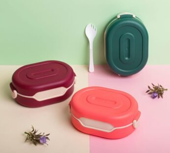 10464 KITCHENWARE Plastic Insulation 2 Compartment Lunch Boxes Leak Proof Reusable Freezer Safe Lunch Box for Kids