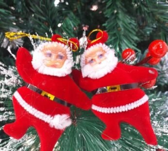 7069 Handcrafted Christmas Decoration Hanging 2 Santa Claus