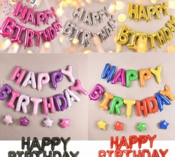 8045 (10 pkts ) Happy Birthday Random colours foil Balloons
