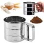 11297 Steel Baking Flour Sifter – Fine Mesh Manual Sifter with Easy Grip Handle