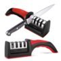 Rs-168 Knife Sharpeners for Kitchen Knives, Stainless Steel, 4 in 1 Ergonomic Knife Sharpening Kit