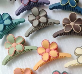 11266 Flower Hair Claw Clips – Matte Finish Multicolor Floral Clutchers for Girls & Women