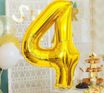 9042 (10 pcs) Number 4 Foil Gold Foil Balloon