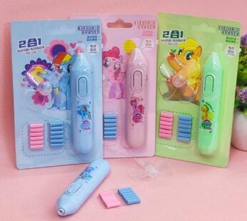 10739 Electric Erasers for Kids with Fan and 12 Refills Corded, Best Return Gift for Kids Party Favor, Electeric Rubber for Kids