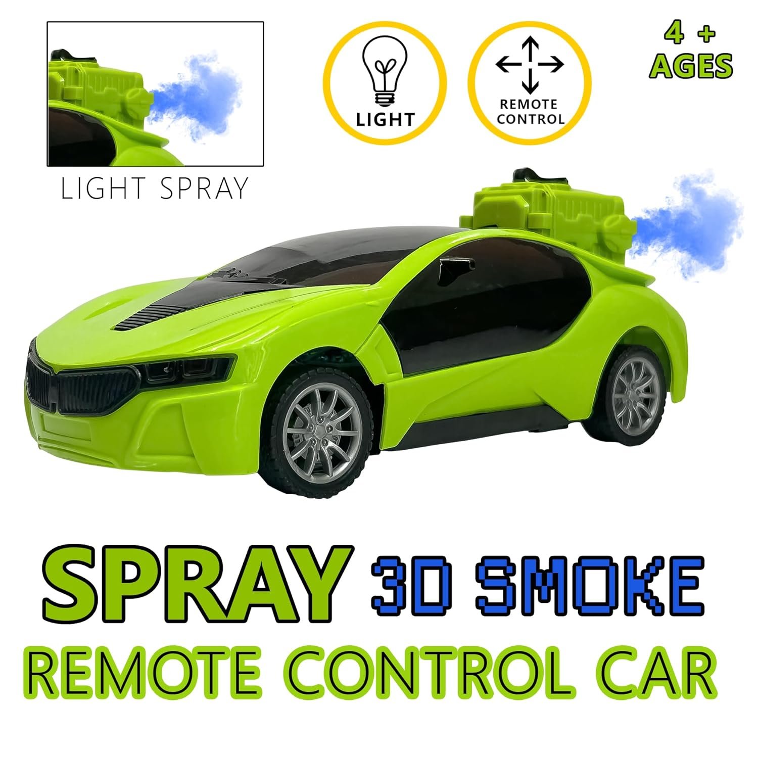 ITW 8328-CH 3D Smoke Spray RC Car – High-Speed Remote Control Car with Smoke & App Control LED Lights, Type C Rechargeable RC Toy for Kids & Adults (Random Colour) - Image 6