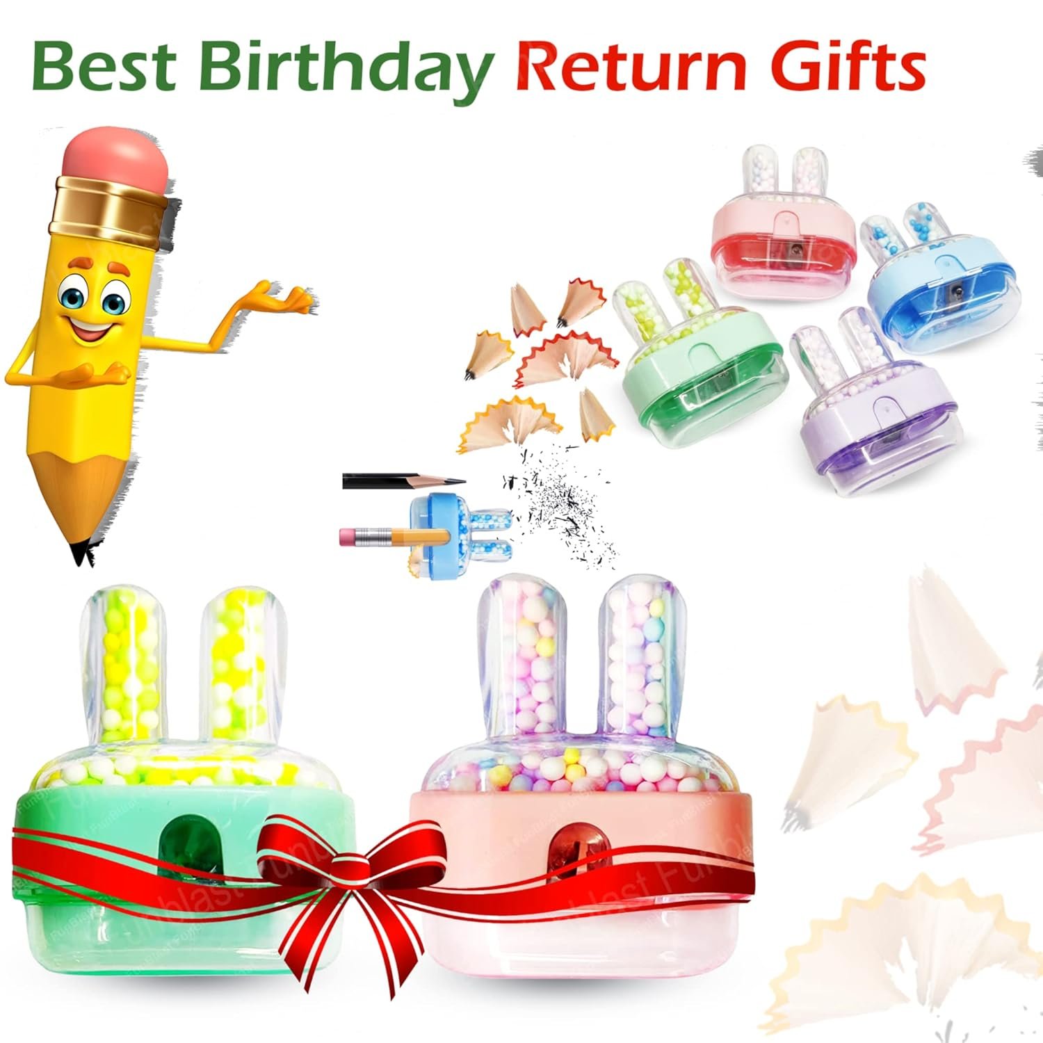 1097 - (12 pcs) Bunny shaped sharpners - Image 4