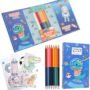 JC-C27003 ( 2 in 1 )Coloring Book Set & Scratch Pad with 8 Dual Color