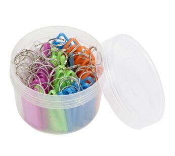 20017 Multicolour Plastic Transparent Keyring & Keychain with Name Tag Two Side Id Label and Split Ring for Office {50 Pcs}