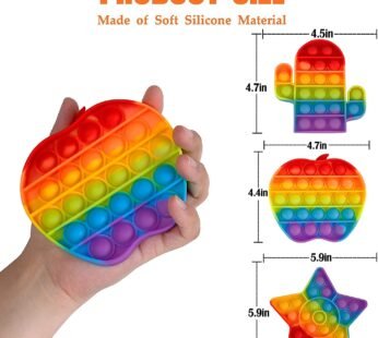 10361 Rainbow Pop IT Fidget Toys, Poppet Bubble Popping Sensory Toy for Kids Random Shap